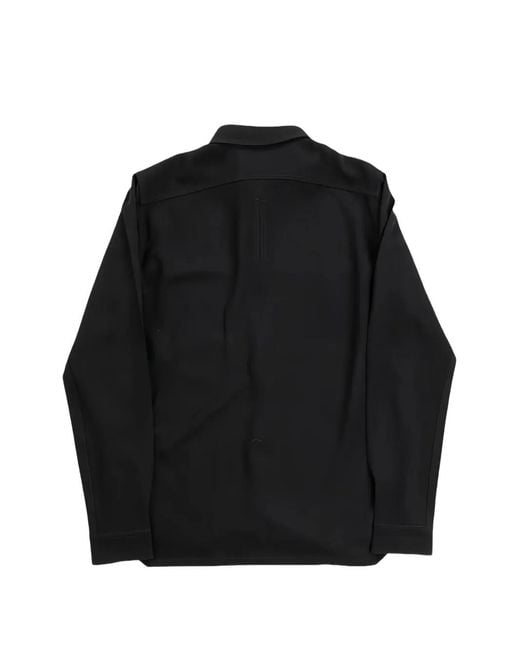 Rick Owens Black Work Patch-Pocket Shirt for men