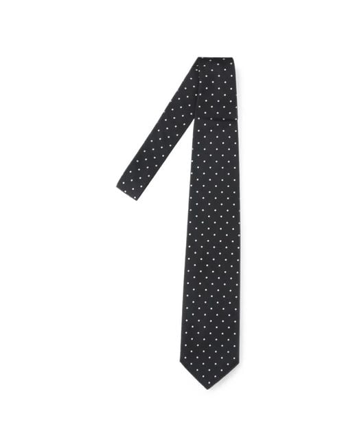 Junya Watanabe Black Polka-Dot Silk Tie for men