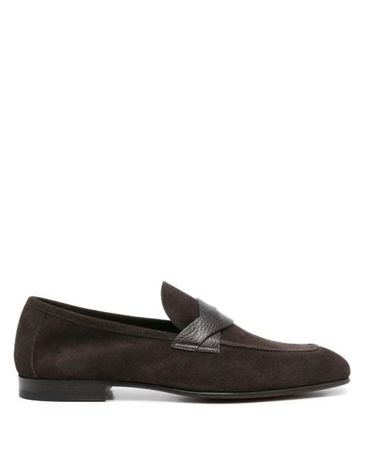 Tom Ford Black Sean Twisted-Band Suede Loafers for men