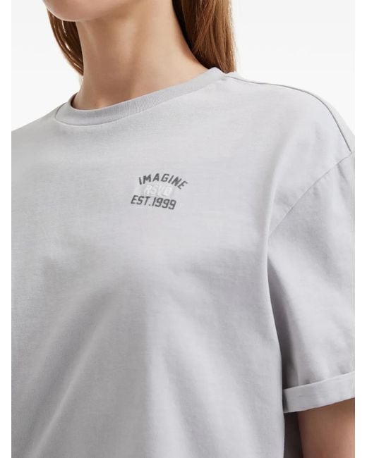 Izzue Gray Twisted Cropped T-Shirt