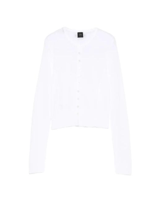 Pinko White Cardigan With Mother-Of-Pearl Buttons