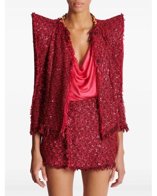 Balmain Tweed Jack in het Red
