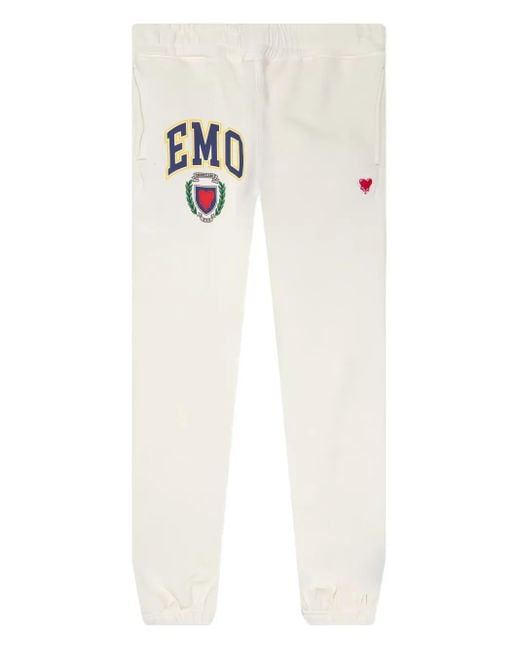 Emotionally Unavailable White Graphic-Print Track Pants for men