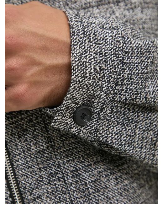 HUGO Juliano zip-up textured jacket in Gray für Herren