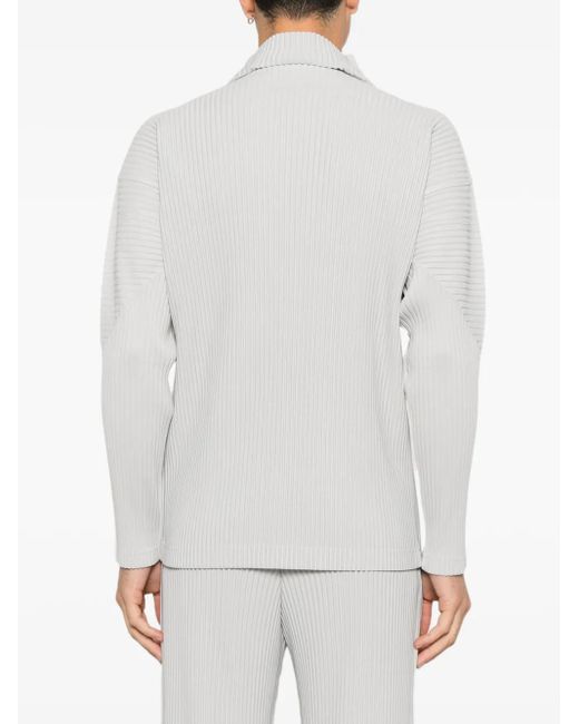 Homme Plissé Issey Miyake White Pleated Halterneck Top for men