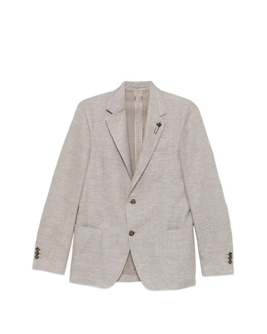 Lardini Gray Blazer À Simple Boutonnage for men