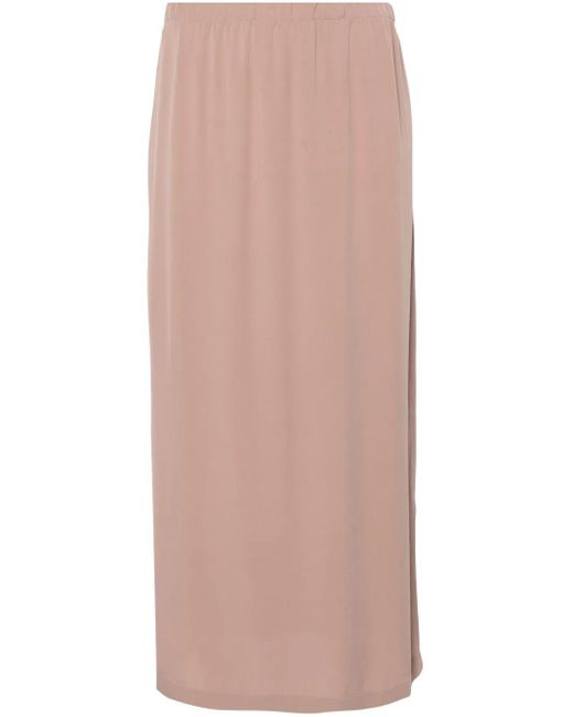 Private 0204 Straight Zijden Midi-Rok in het Pink