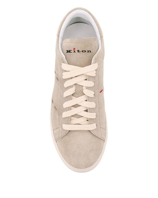 Kiton Pink Suede Sneakers for men