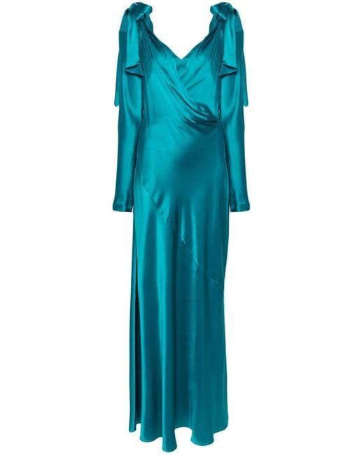 Vestido con detalle drapeado Alberta Ferretti de color Blue