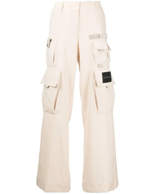Off-White c/o Virgil Abloh Natural Toybox Wide-Leg Cargo Trousers