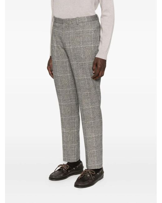 Circolo 1901 Gray Check-Pattern Cotton-Blend Trousers for men