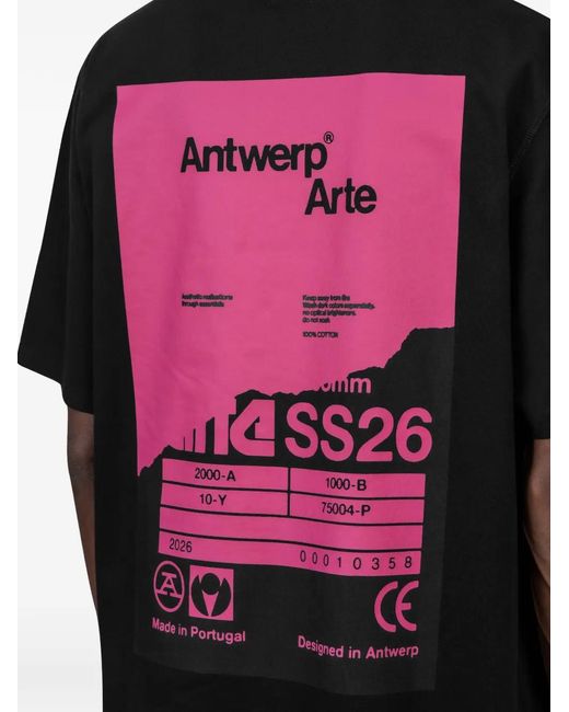 Arte' Black Graphic-Print T-Shirt for men