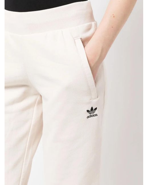 Adidas White Low-Rise Cotton Track Pant