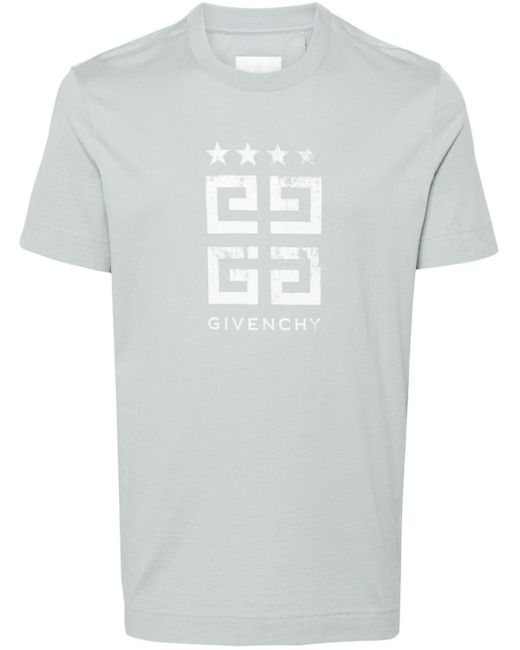 Givenchy Gray 4g-print Cotton T-shirt for men