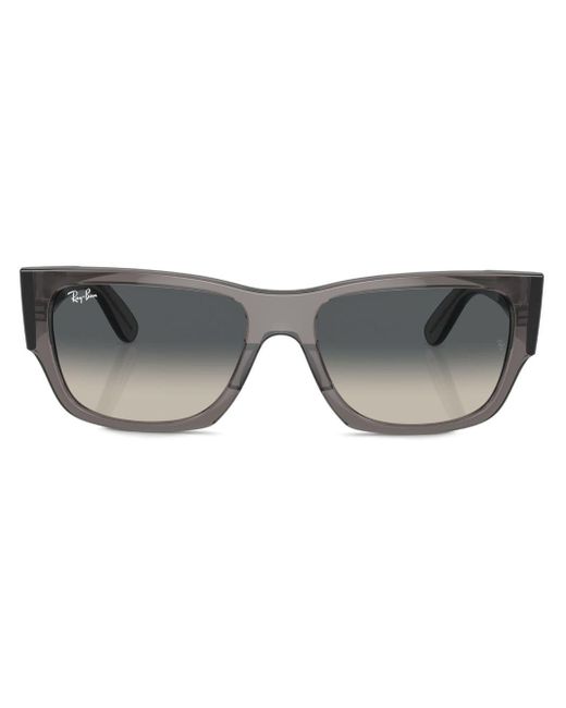 Ray-Ban Gray Carlos Rectangle-frame Sunglasses