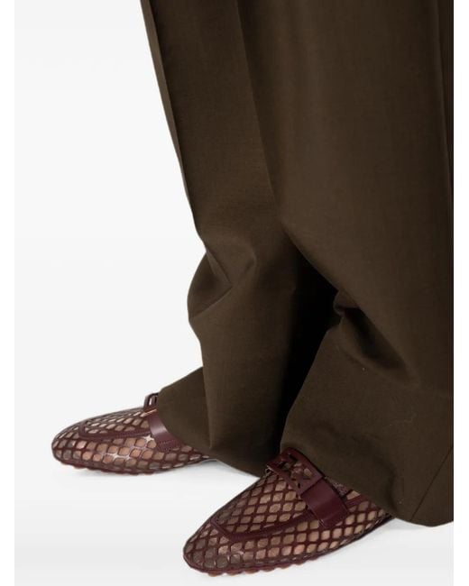Fendi Red Baguette Burgundy Leather Loafers