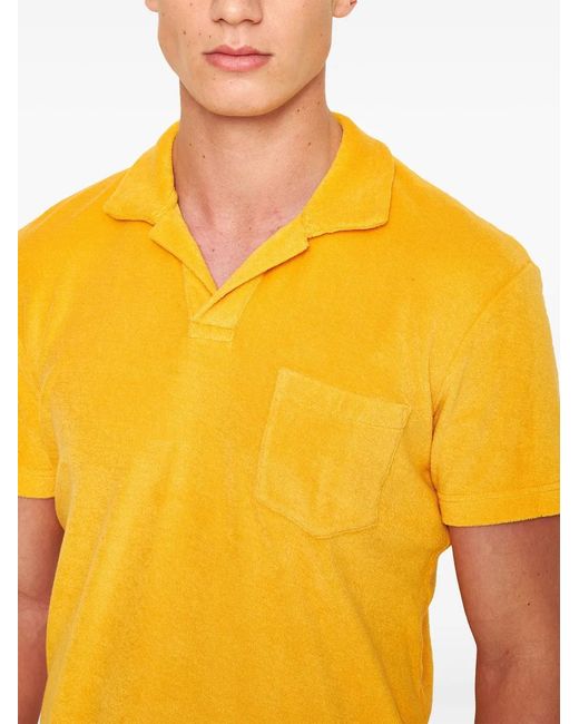 Orlebar Brown Yellow Terry-Cloth Organic Cotton Polo Shirt for men