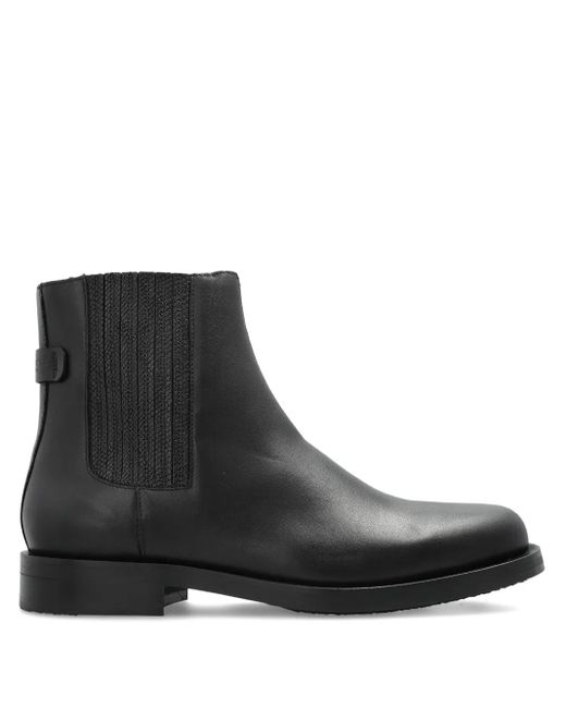 AllSaints Black Elastic-Panel Leather Boots for men