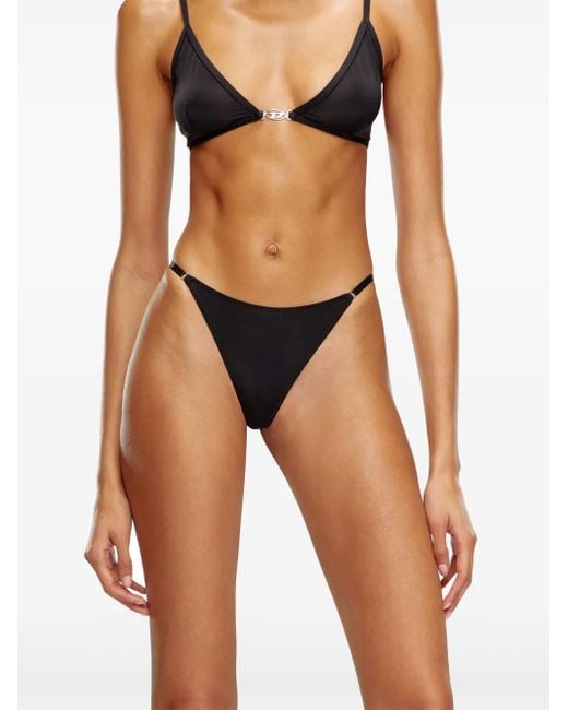 Tanga con placa Oval D DIESEL de color Black