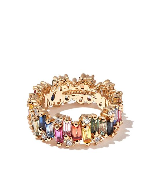 Suzanne Kalan 18kt Yellow Gold Fireworks Rainbow Sapphire Eternity Ring ...