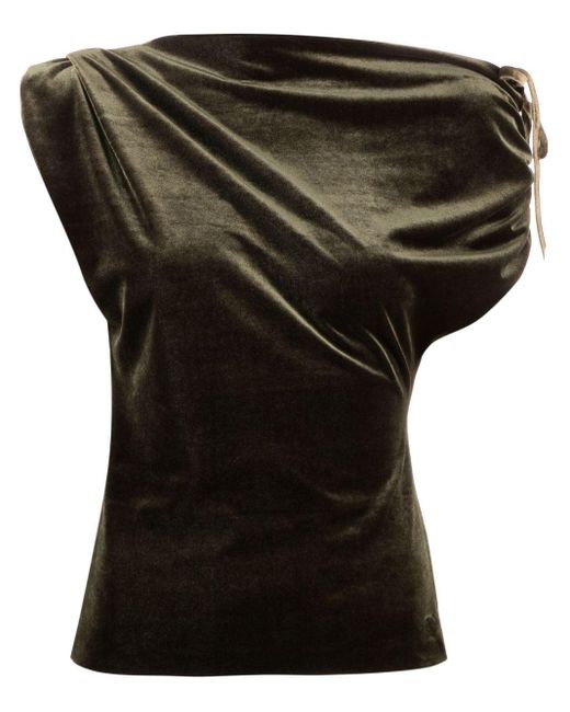 Haut en velours à épaules dénudées Talbot Runhof en coloris Black