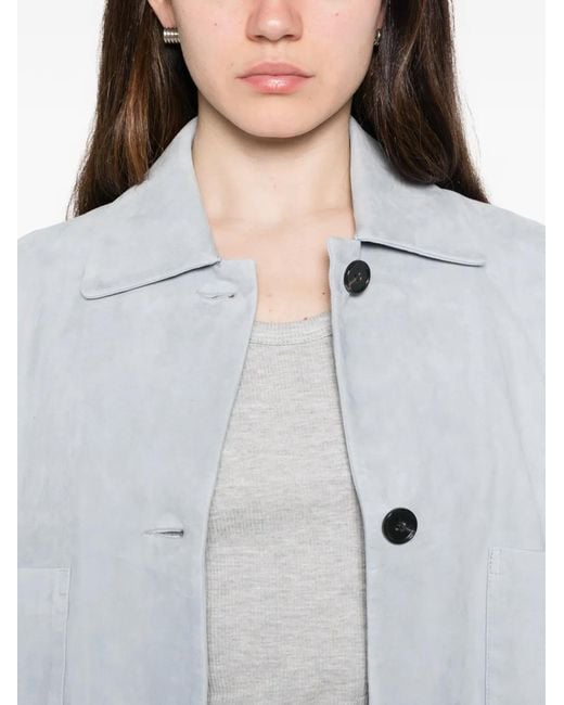 Arma White Zhou Patch-Pocket Leather Jacket