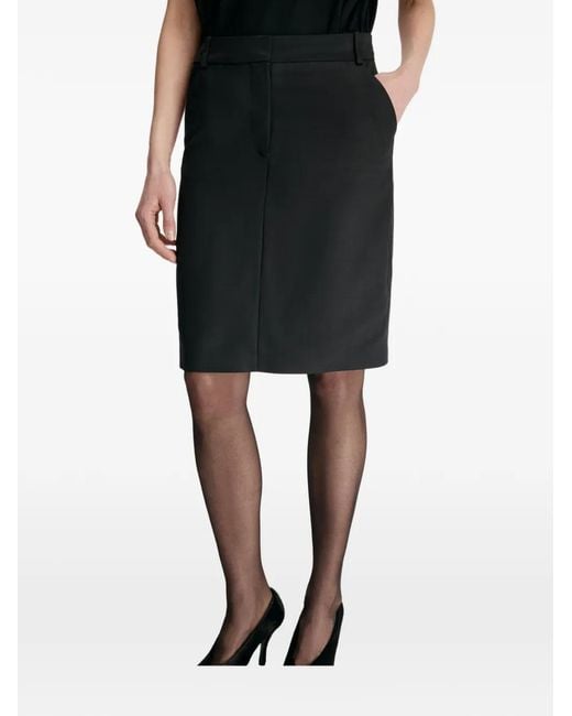 Loulou de Saison Black Elsie Straight-Fit Midi Skirt