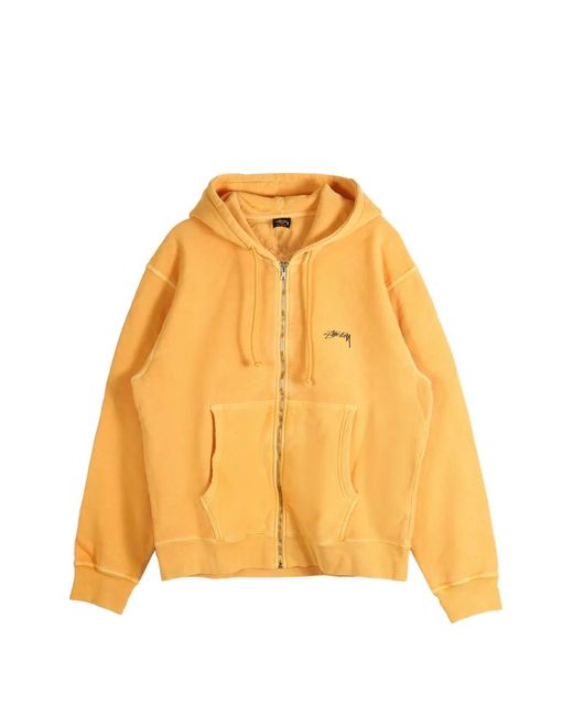 Stussy Yellow Zip-Fastening Hoodie for men