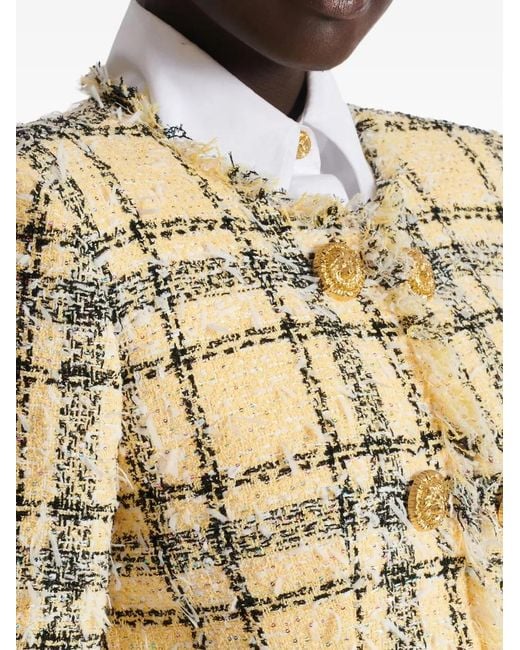 Balmain Natural Tweed Button Jacket