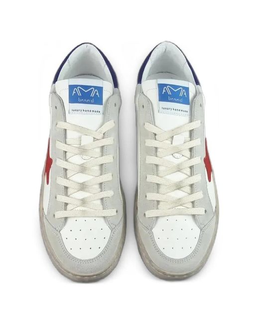 AMA BRAND White Star-Patch Sneakers for men