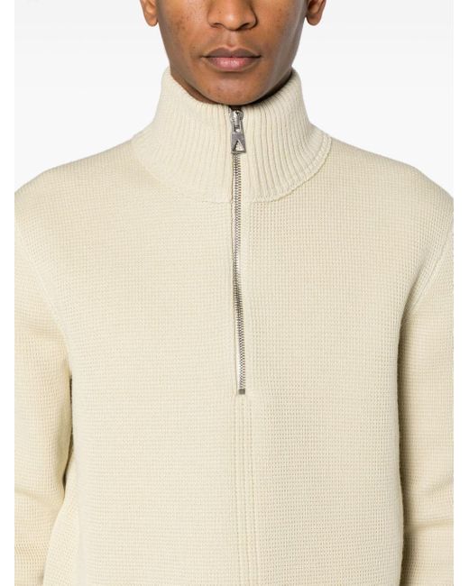 Maglione con mezza zip di Bottega Veneta in White da Uomo