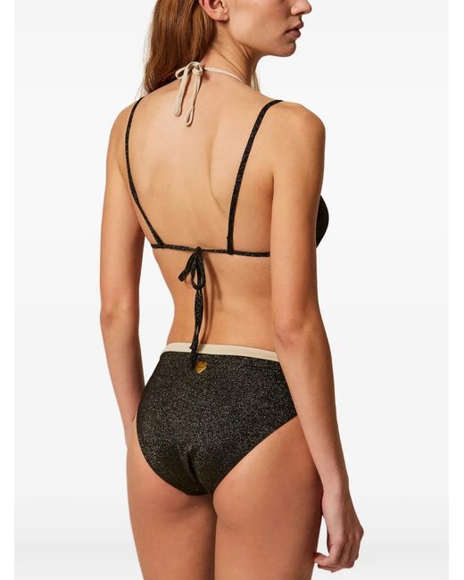 Twinset Black Bikini Bicolore À Bonnets Triangles