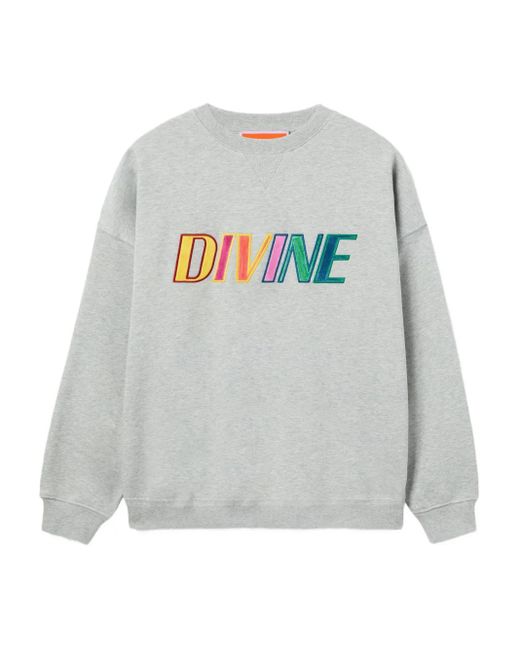 LaDoubleJ Gray Off Court Sweatshirt mit Divine-Stickerei