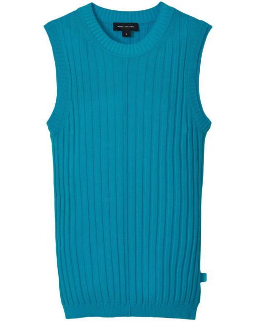 Marc Jacobs Blue Fine-ribbed Merino-wool Tank Top