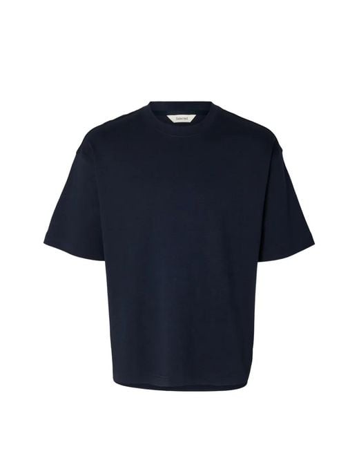 SELECTED T-Shirt Met Ronde Hals in het Blue voor heren