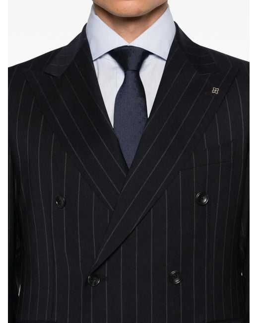 Tagliatore Blue Pinstripe Suit for men