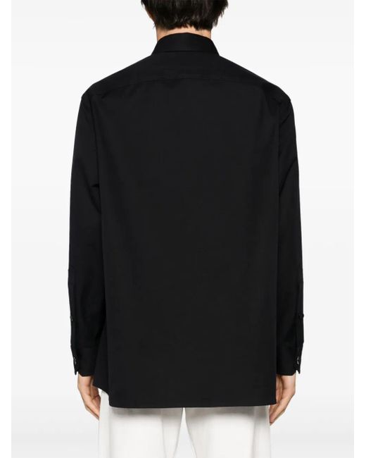 Valentino Garavani Black Vlogo Canvas Shirt for men