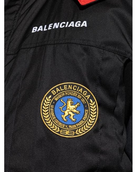 Balenciaga Black Fur-Trimmed Padded Jacket for men
