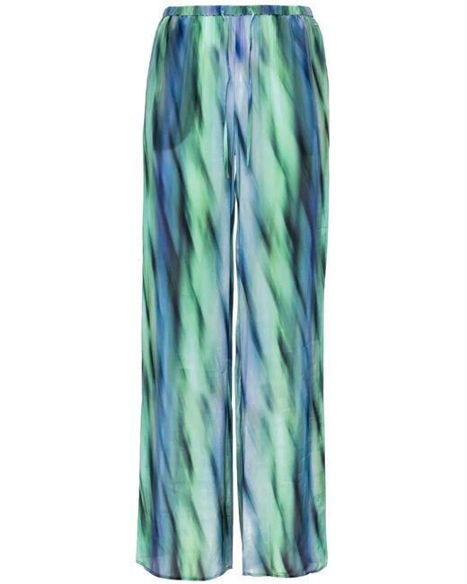 ARMANI EXCHANGE Blue Abstract-Print Lightweight Straight Trousers