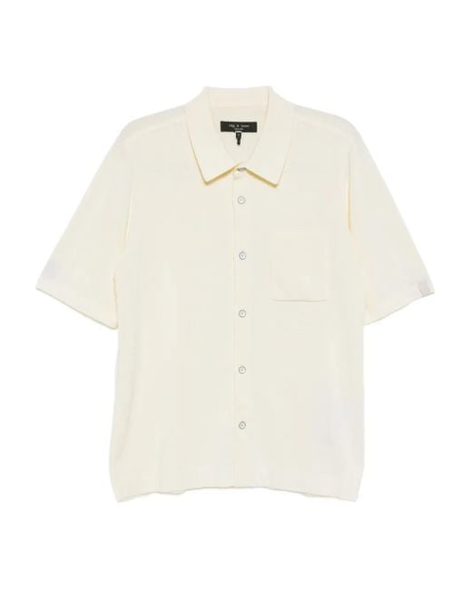 Polo de punto Rag & Bone de hombre de color White