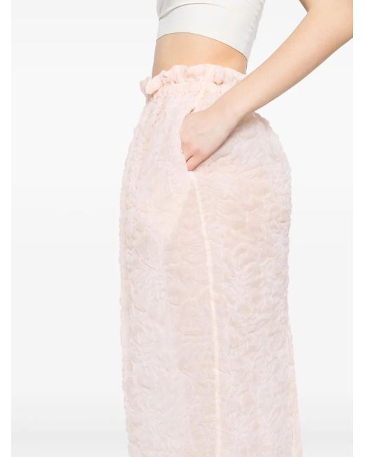 Simone Rocha Pink Ruffle-Waisted Skirt