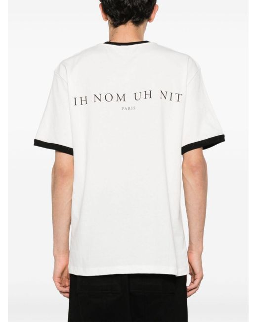 Ih Nom Uh Nit White Mask Roses-print T-shirt for men