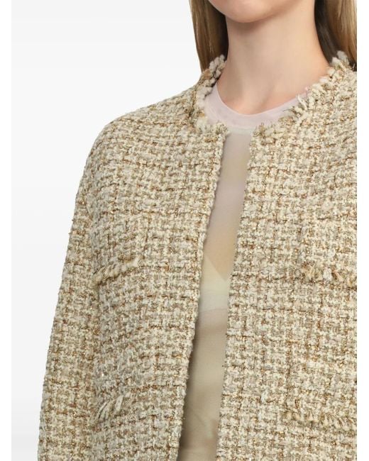 IRO Cropped Tweed Jack in het Natural