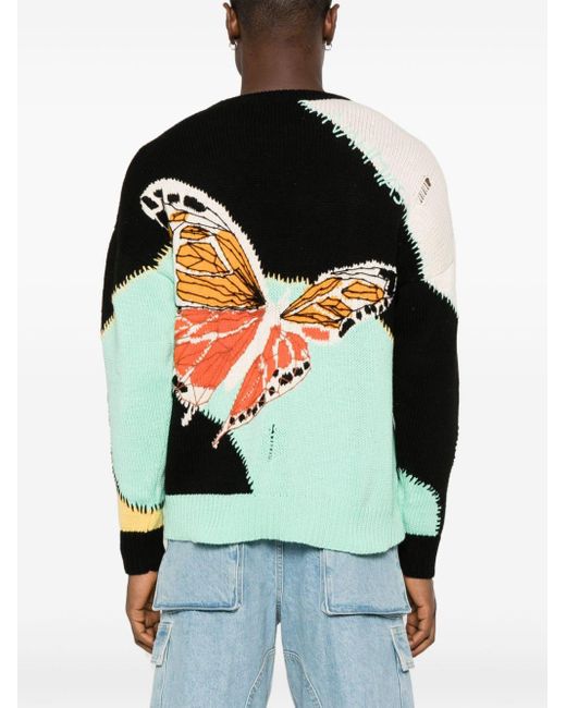 NAHMIAS Butterfly Intarsien-Pullover in Black für Herren
