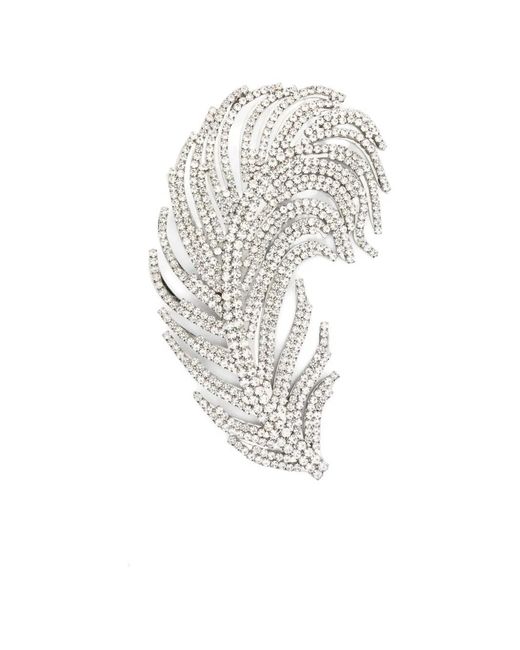 GIUSEPPE DI MORABITO White Feather Embellished Brooche