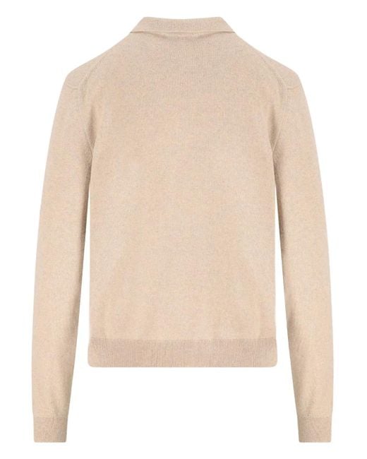 Loro Piana Natural Knitted Polo Top