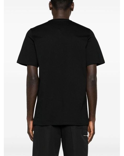 Roberto Cavalli Black Heart-embroidered Cotton T-shirt for men