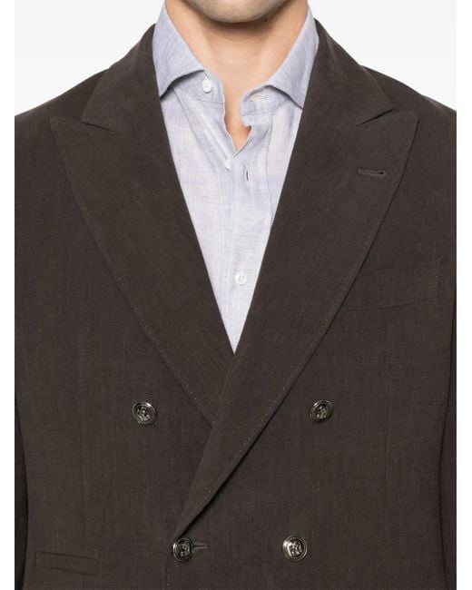 Brunello Cucinelli Linnen Blazer in het Brown voor heren