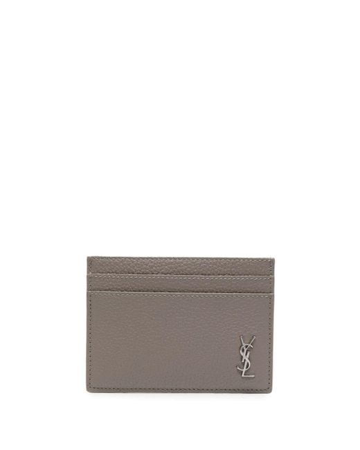 Saint Laurent Gray Tiny Cassandre Leather Cardholder for men