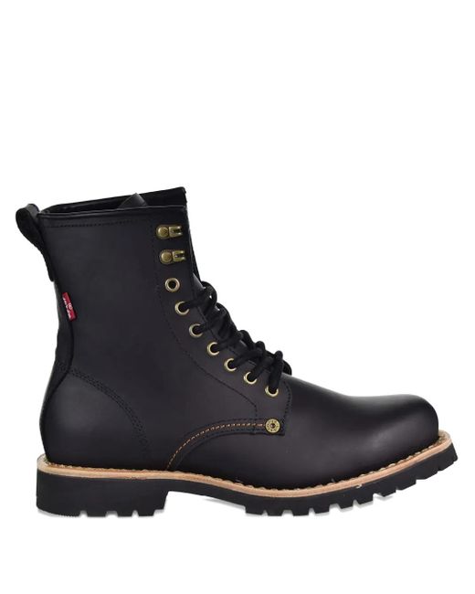 Levi's Black Baxter Lace-Up Leather Boots for men